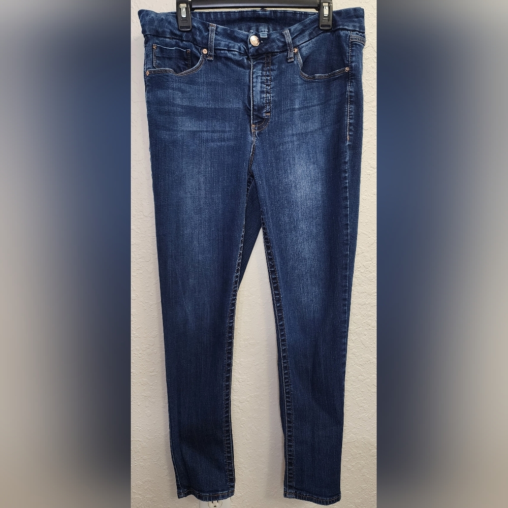 7 For All Mankind Dark Blue Slim/Skinny Jeans - Picture 2 of 5